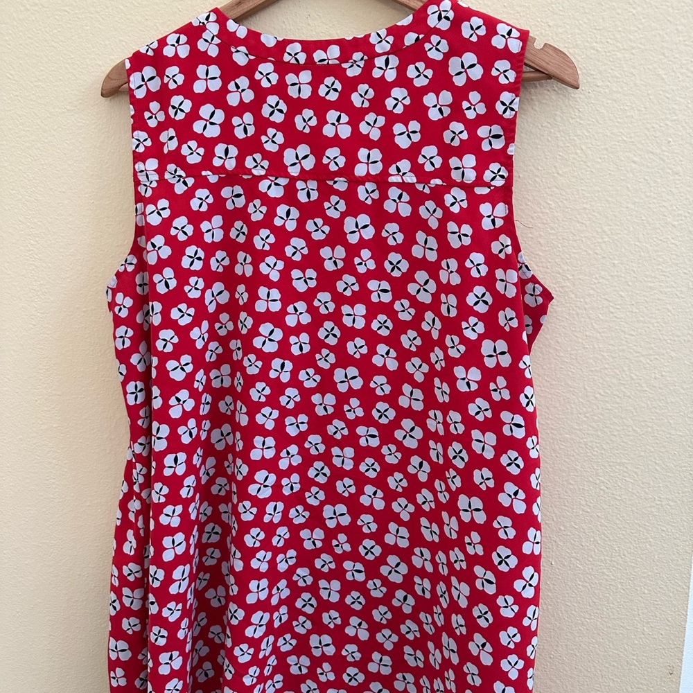 Anne Klein Red Floral Sleeveless Blouse